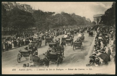 Return from the Races, Avenue du Bois de Boulogne, Paris by French Photographer